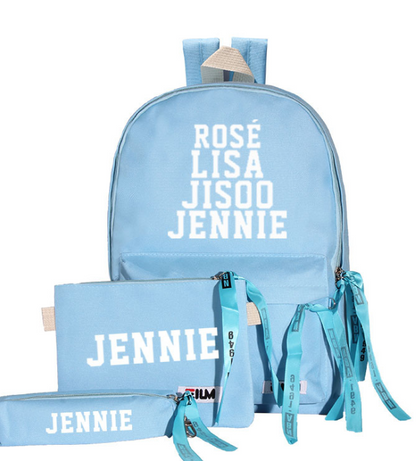 Blackpink Canvas Backpack Set with Crossbody Bag & Pencil Case