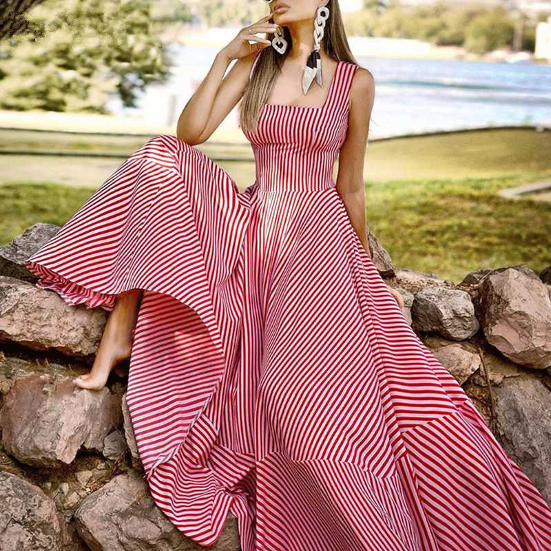 Summer Women's Striped Sleeveless Dress