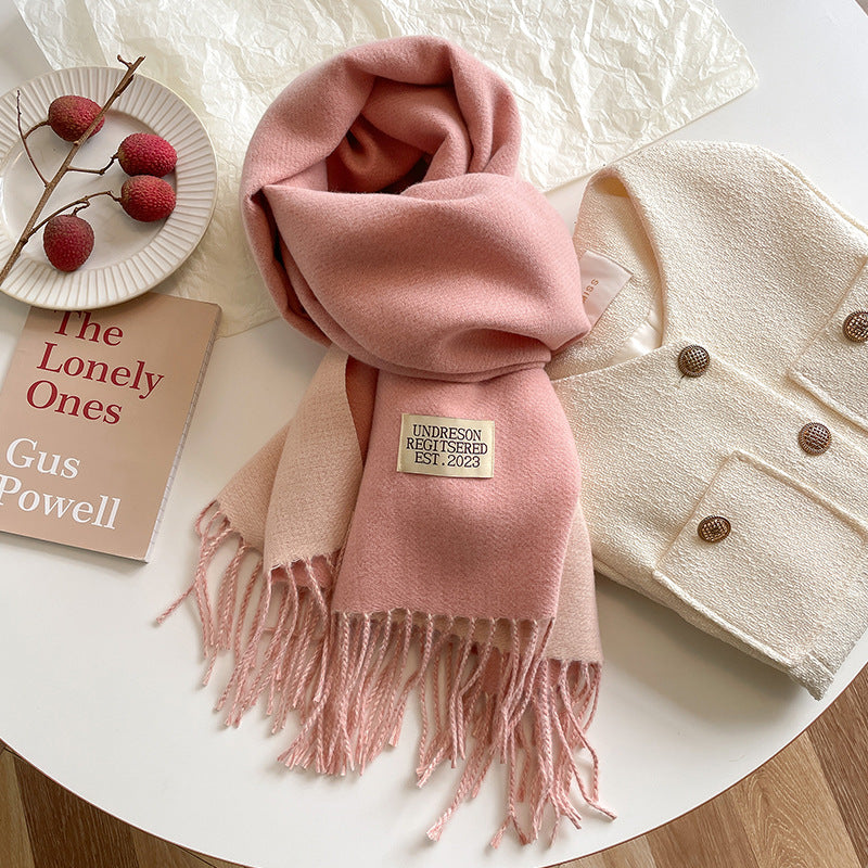 Double-Sided Cashmere Scarf for Women (Couple)