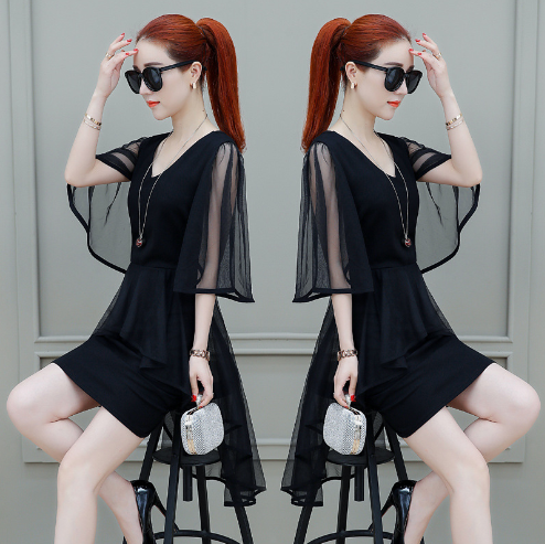 Plus Size Lace Sleeve Dress for Summer
