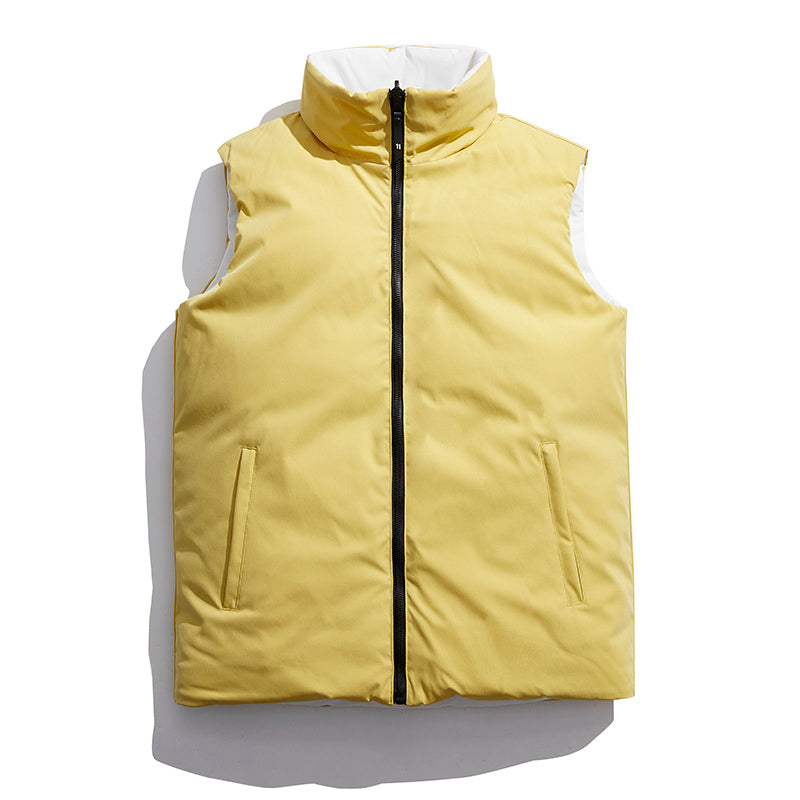 Lightweight Double-Sided Fashion Vest with Standing Collar
