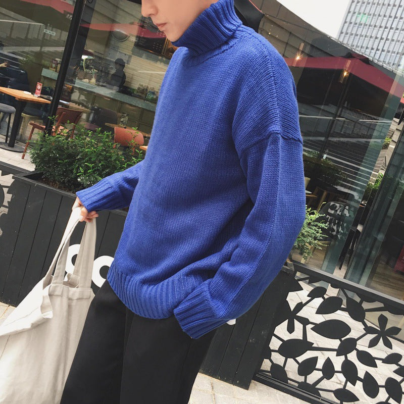 Men's Turtleneck Sweater - Loose Fit Fall Winter Knit