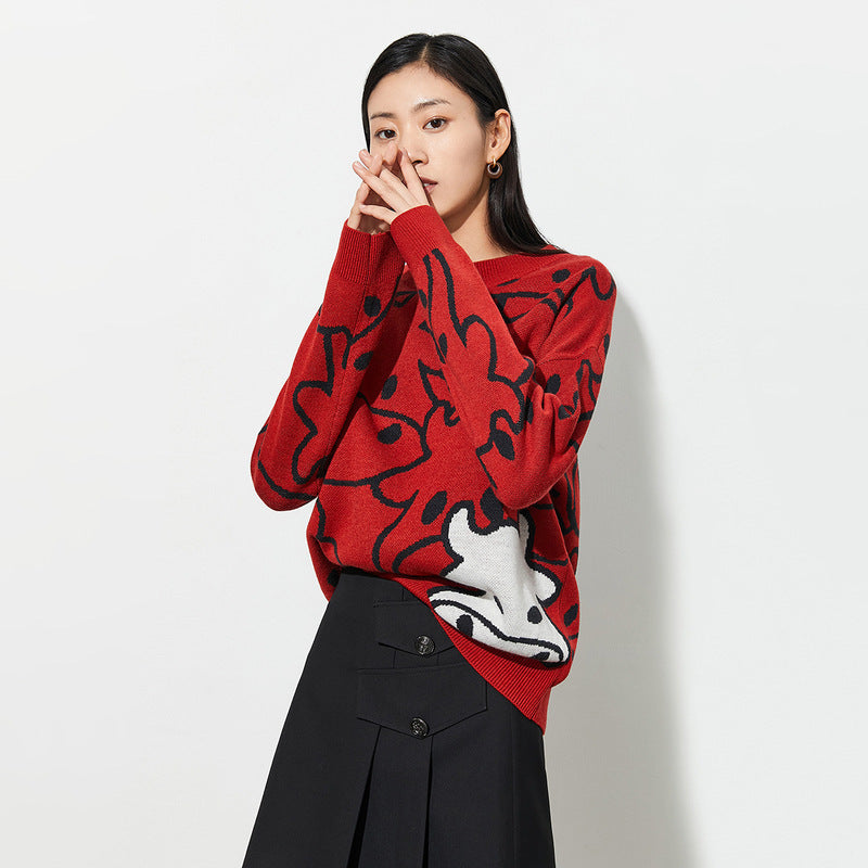 Spring Women's Colorblock Sweater in Lazy Style