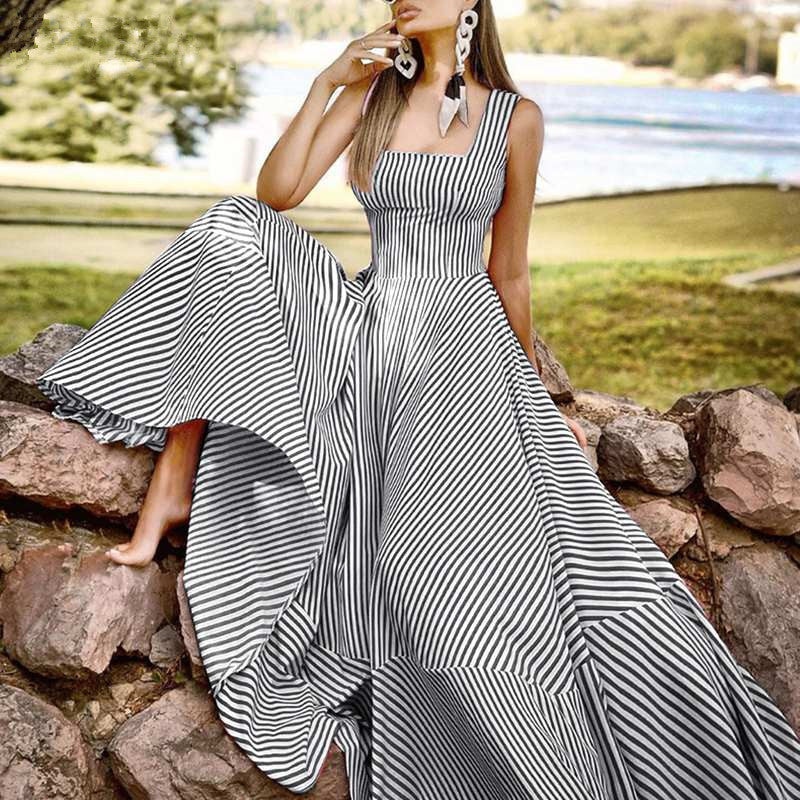 Summer Women's Striped Sleeveless Dress
