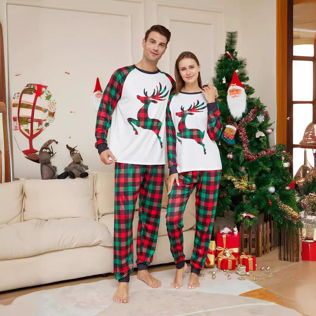 Christmas Family Cartoon Reindeer Pajama Set