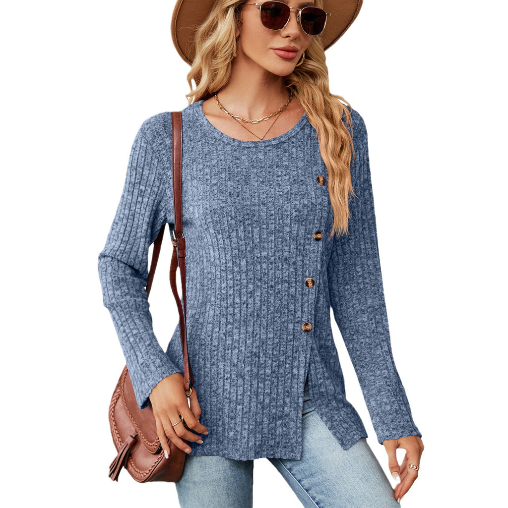 Women's Casual Long Sleeve Buttoned T-Shirt