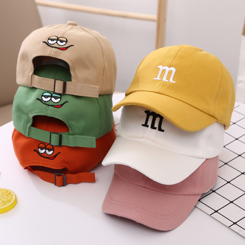 Embroidered Letter M Baseball Cap for Kids