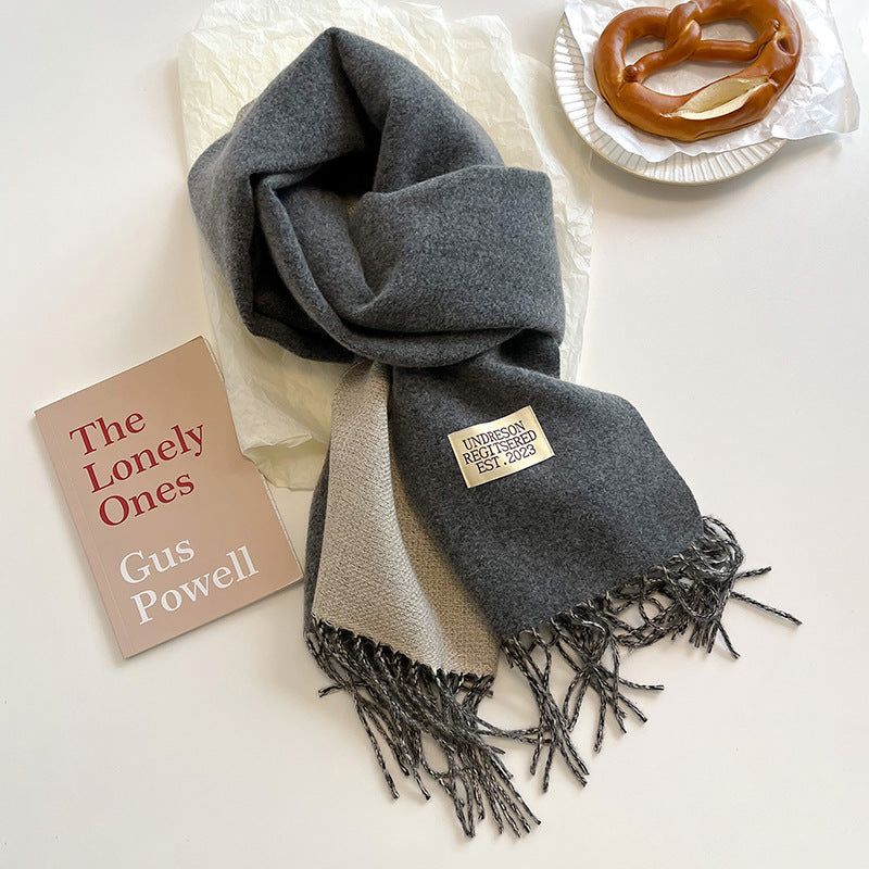 Double-Sided Cashmere Scarf for Women (Couple)