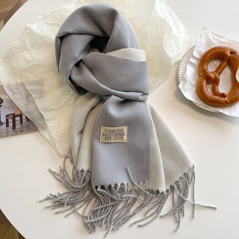 Double-Sided Cashmere Scarf for Women (Couple)