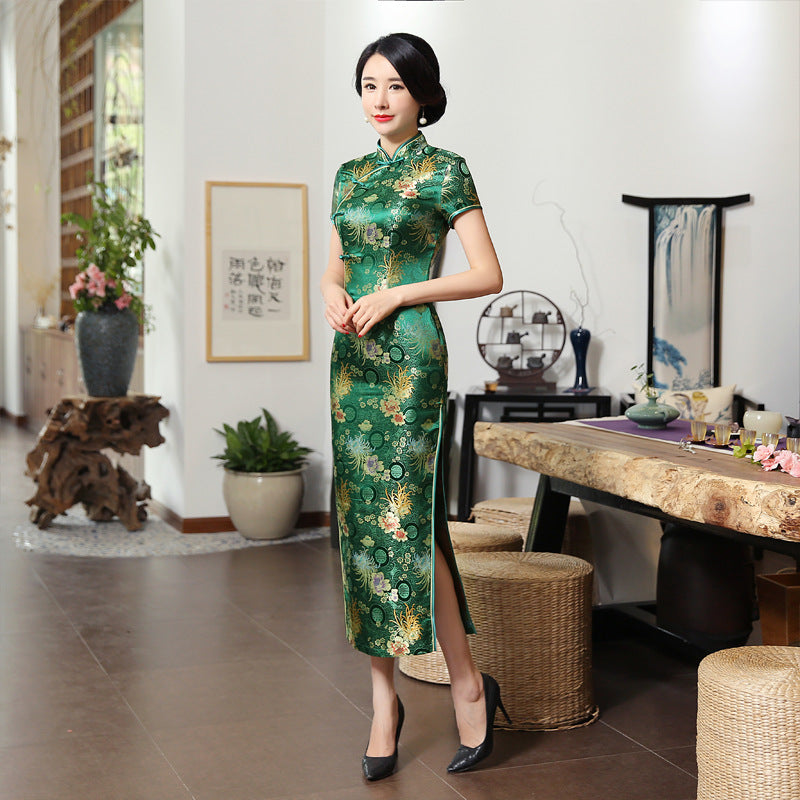 Summer Vintage Chinese Style Long Qipao Dress