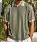 Men's Jacquard Knit Polo Shirt (One Piece)