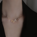 BTS Geometric Logo Pendant Necklace for Women in Steel