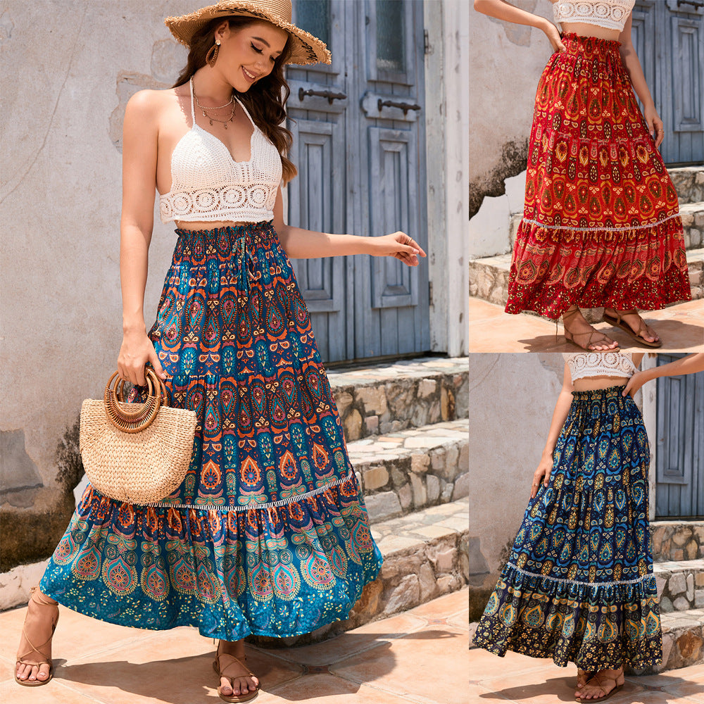 Bohemian Lace Patchwork Hollowed Out Skirt Design