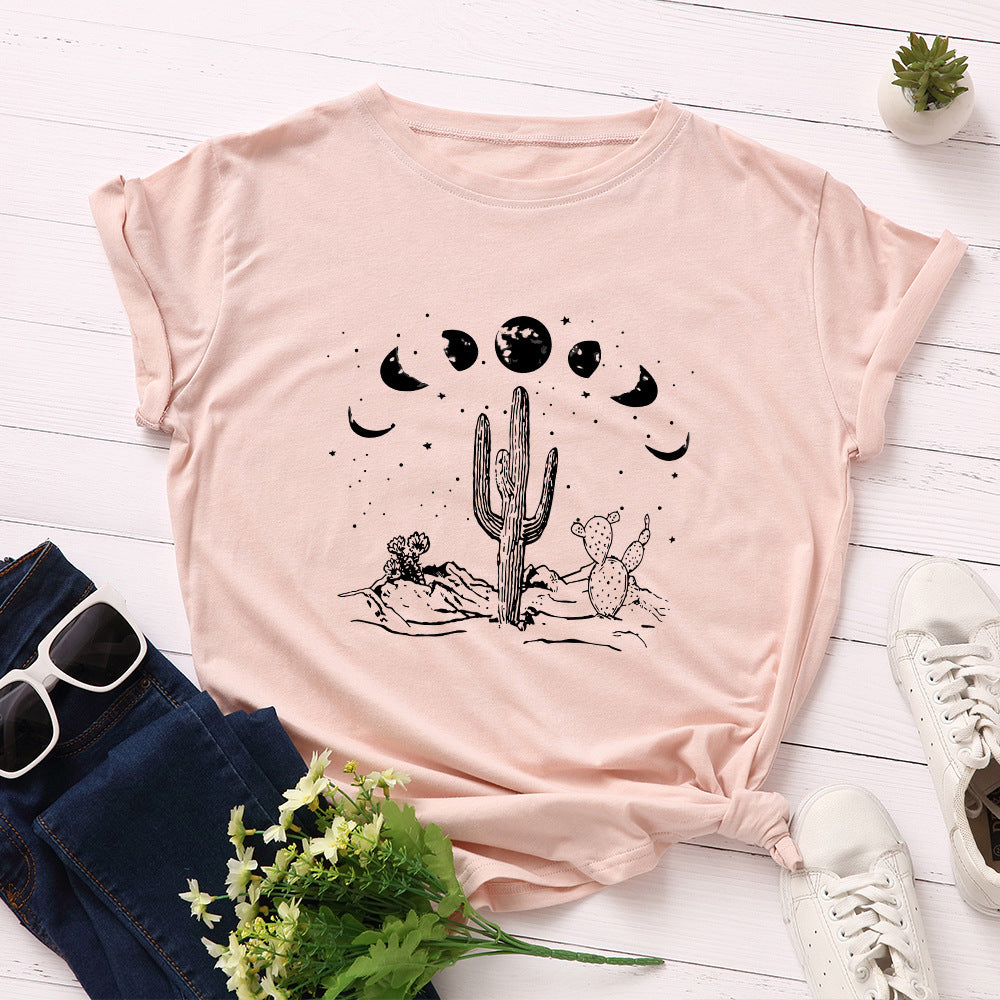 Loose Fit Cotton Short Sleeve T-Shirt for Women