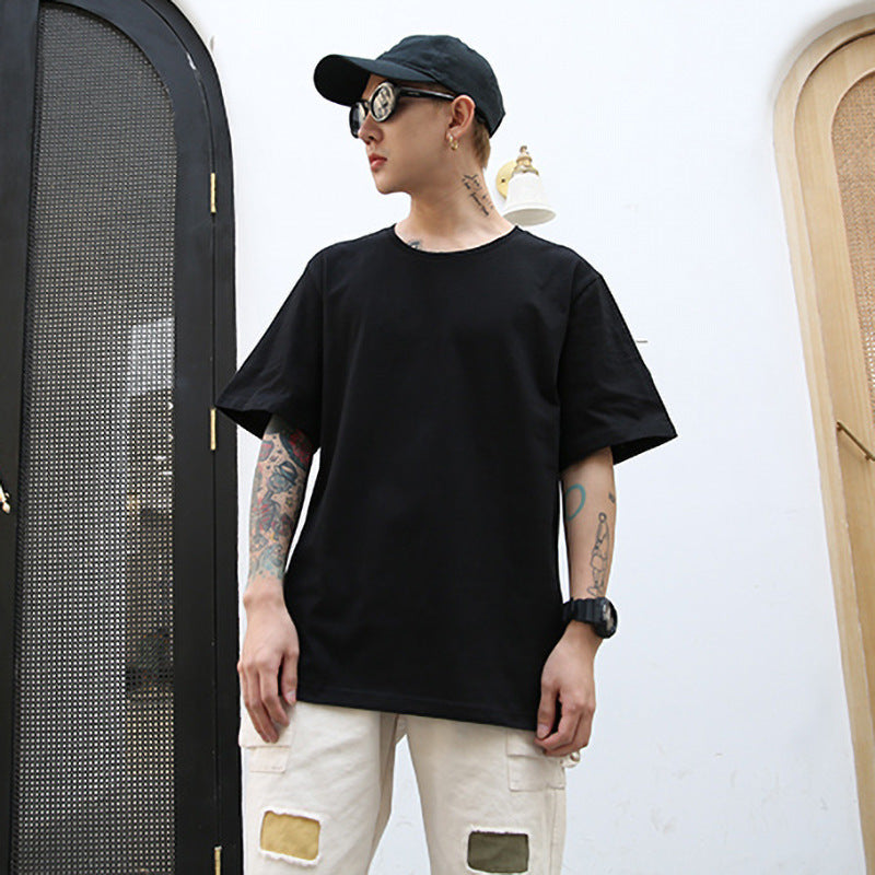 Men's Cotton Summer T-Shirt - Loose Fit Short Sleeve