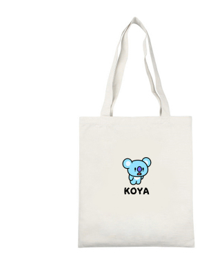 BTS Cartoon Canvas Shoulder Bag - Simple and Versatile