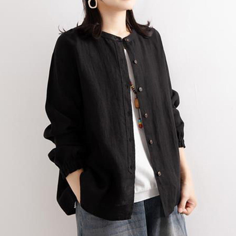 Vintage Cotton Linen Casual Shirt for Spring and Autumn