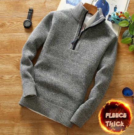 Autumn Winter Men Fleece Knitting Sweaters
