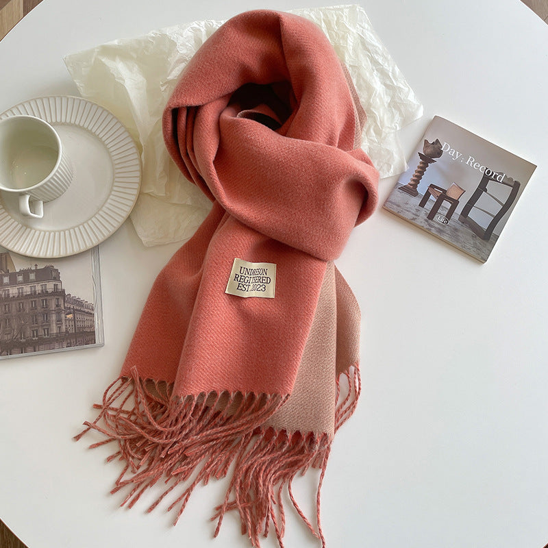 Double-Sided Cashmere Scarf for Women (Couple)