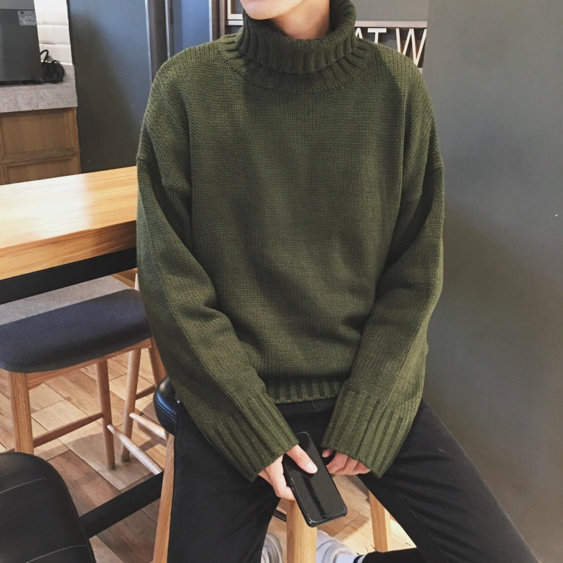 Men's Turtleneck Sweater - Loose Fit Fall Winter Knit