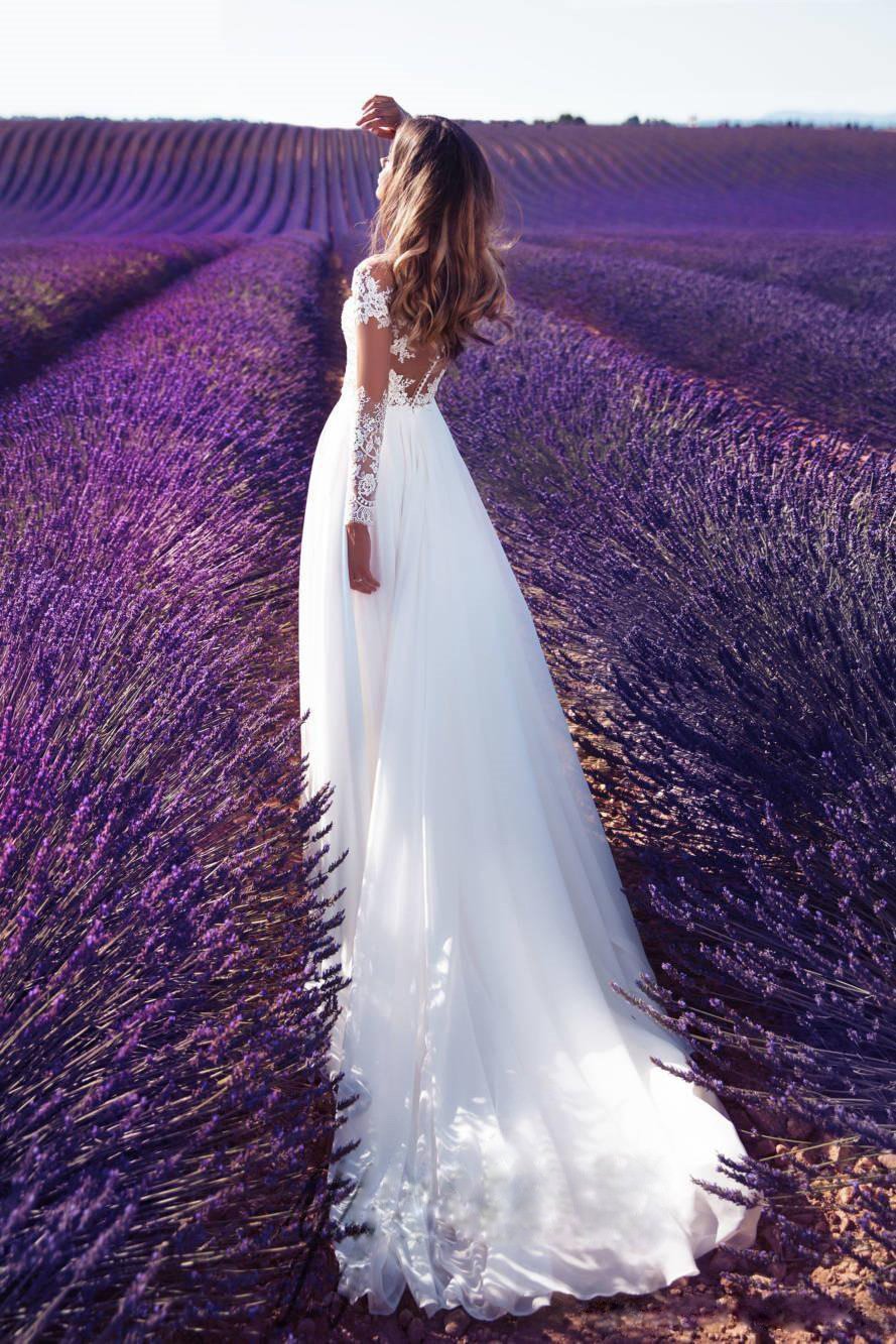 Long-Sleeved See-Through Lace Dress for Women