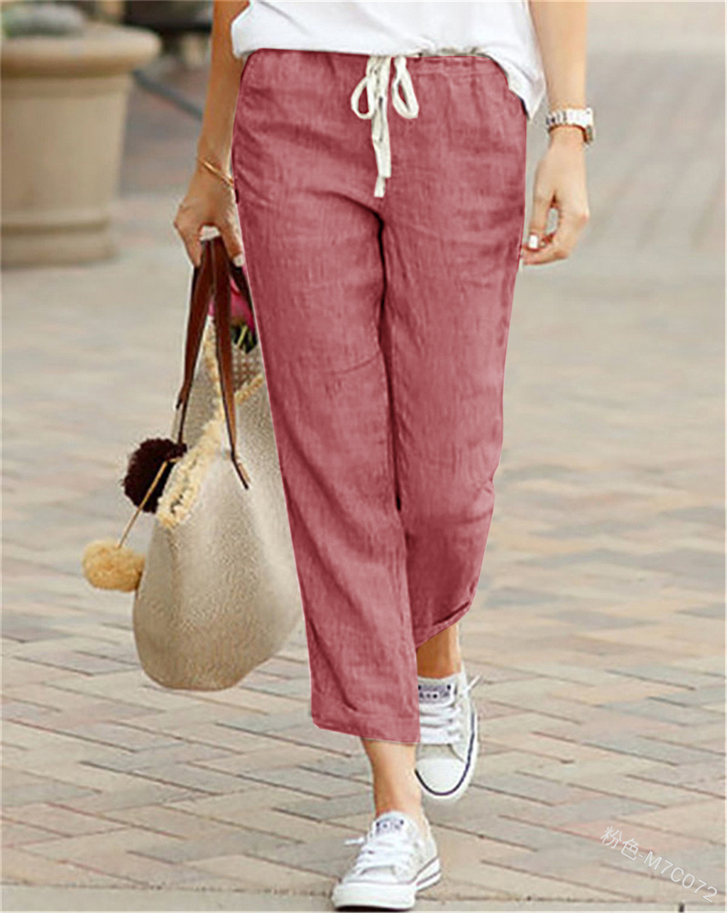 Women's Autumn Cotton Elastic Waist Pants
