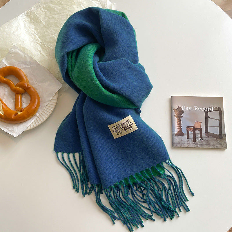 Double-Sided Cashmere Scarf for Women (Couple)