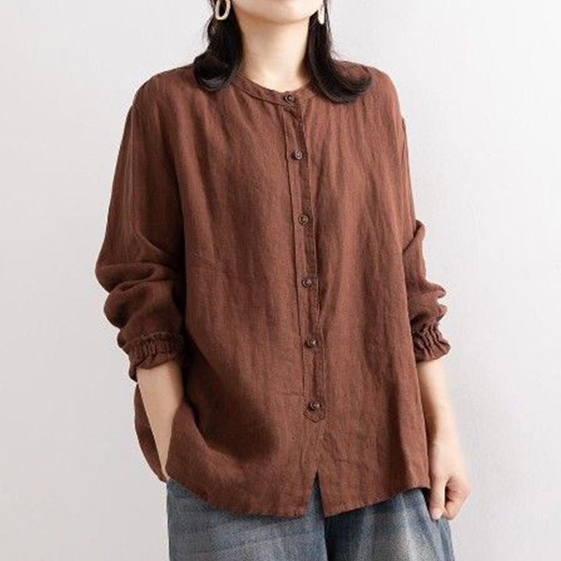 Vintage Cotton Linen Casual Shirt for Spring and Autumn