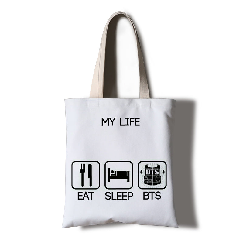 BTS Themed Tote Bag for Students and Travel Use