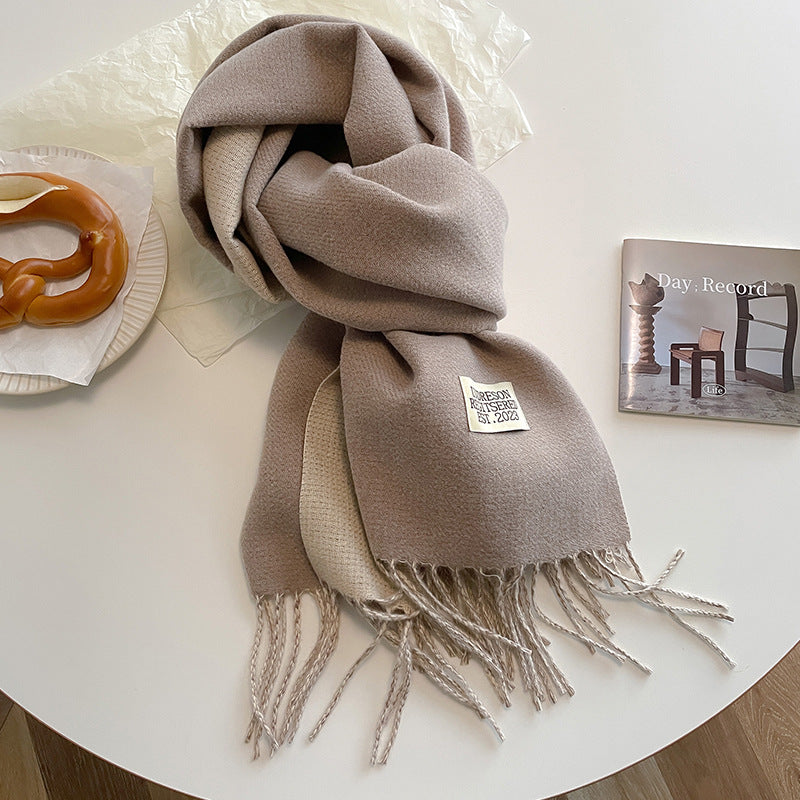 Double-Sided Cashmere Scarf for Women (Couple)