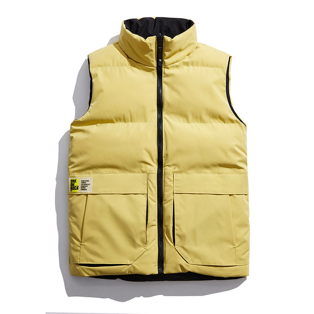 Lightweight Double-Sided Fashion Vest with Standing Collar