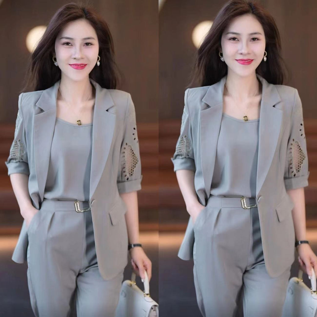 Fashion Women's Three-Piece Suit with Harem Pants
