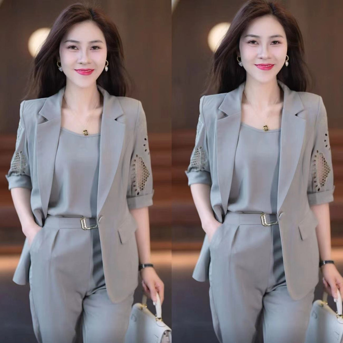 Fashion Women's Three-Piece Suit with Harem Pants
