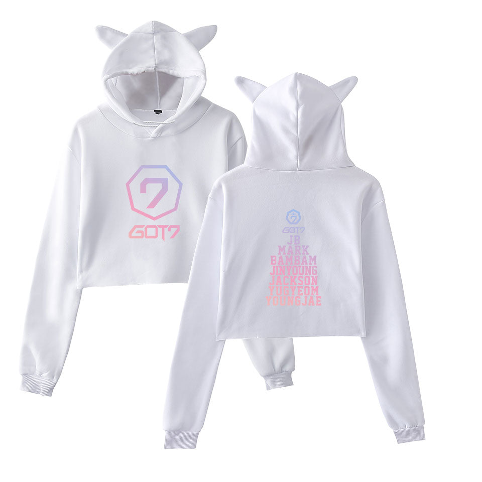GOT7 Hoodie with Cat Print - Unisex Kpop Style