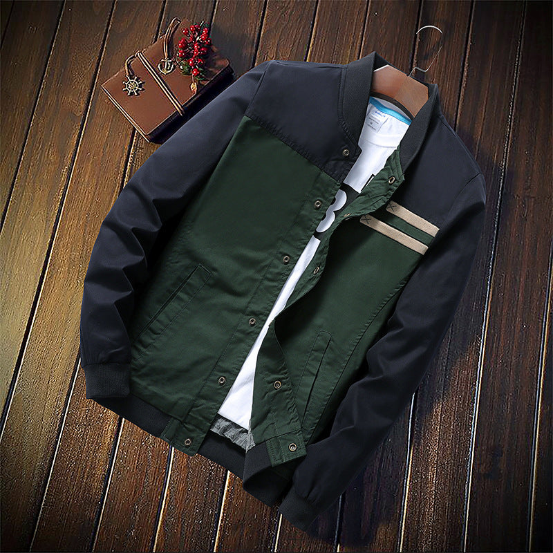 Stylish Men's Jacket with Baseball Collar