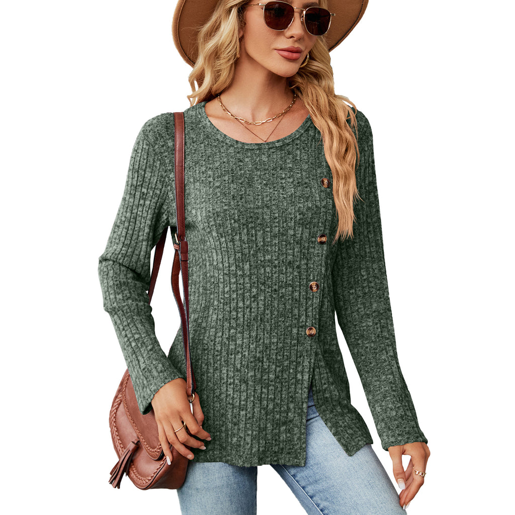Women's Casual Long Sleeve Buttoned T-Shirt