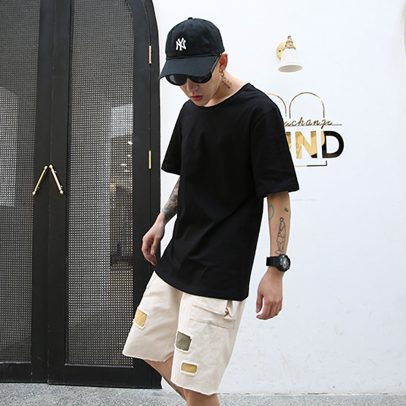 Men's Cotton Summer T-Shirt - Loose Fit Short Sleeve