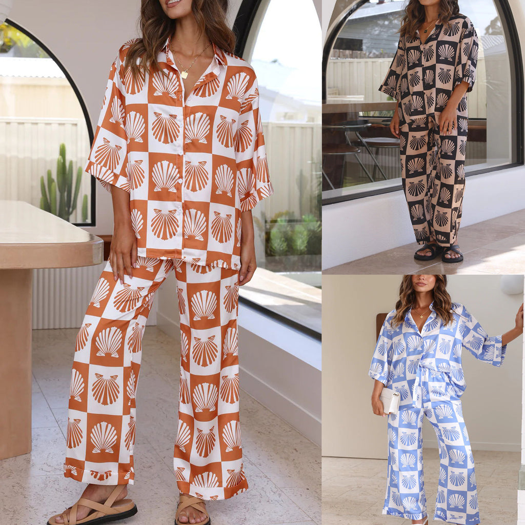 Spring/Summer Women's Casual 3/4 Sleeve Set