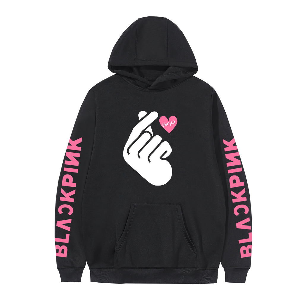 Blackpink Hoodie with Heart & Letter Designs (Casual)
