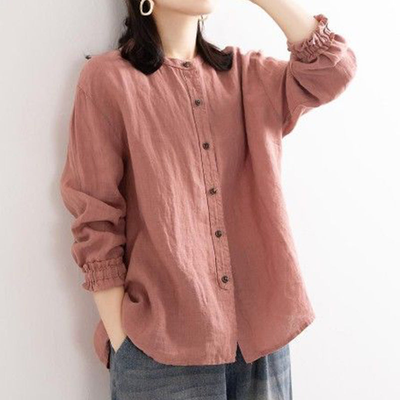 Vintage Cotton Linen Casual Shirt for Spring and Autumn
