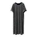 Casual Loose T-Shirt Dress with Mid Length Skirt