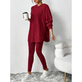 Autumn Solid Stripe Loose Hoodie Set