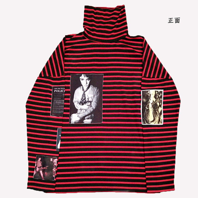 BTS Style Striped Turtleneck Top by G-Dragon