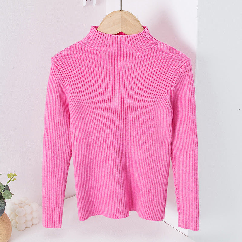 Fall Winter Kids Knitted Turtleneck Sweater