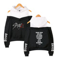 Xkpopfans Kpop Strayk Hoodie Off The Shoulder Sweatshirt Minho Woojin Felix Pullover for Womens S Black-D