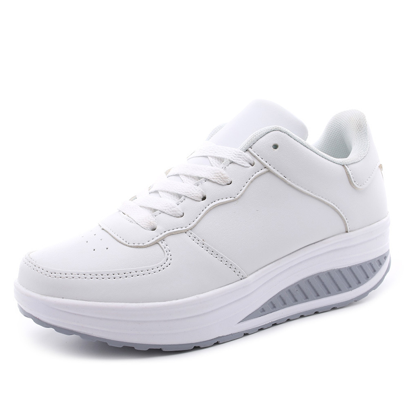 Breathable Leather Sneakers with Waterproof Wedge Platform