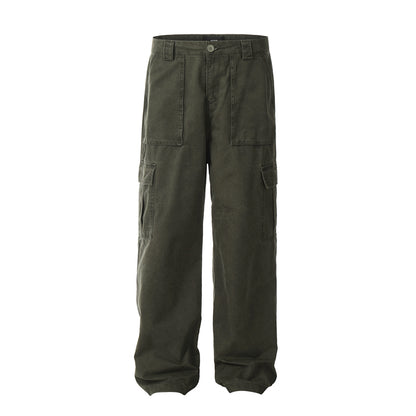 Vintage Wash Loose Fit Straight Leg Pants for Men