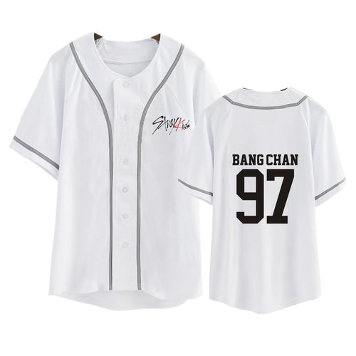 Aopostall Kpop StrayKids Baseball Jersey Hyunjin Jisung Changbin Support Tee for Men Women