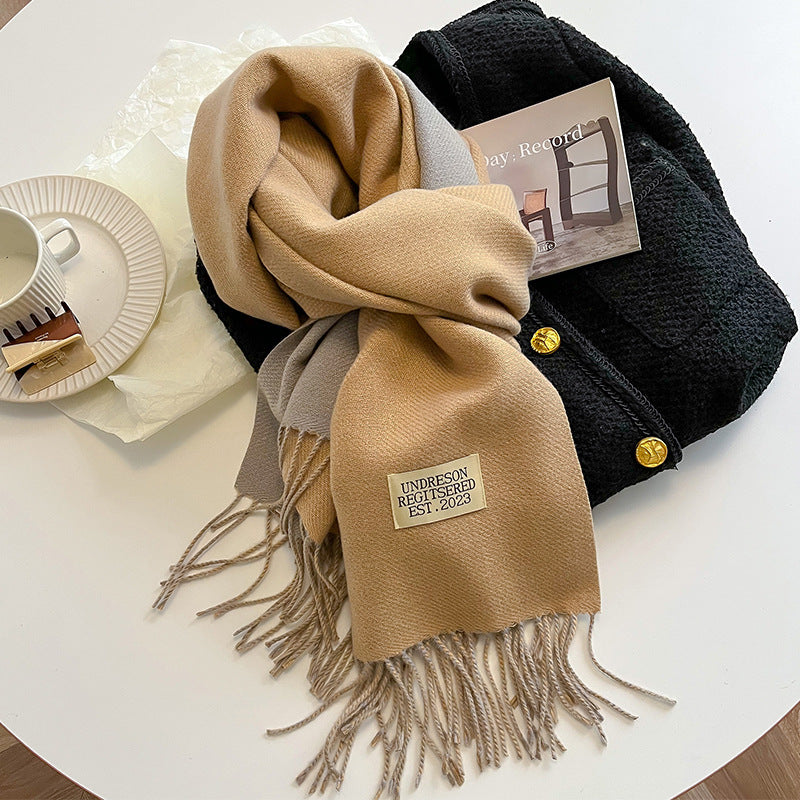 Double-Sided Cashmere Scarf for Women (Couple)