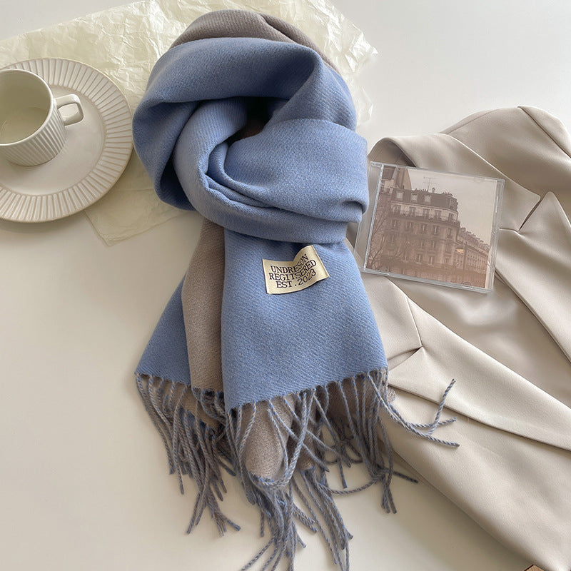 Double-Sided Cashmere Scarf for Women (Couple)